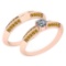 Certified 0.81 Ctw I2/I3 Yellow Sapphire And Diamond 14K Rose Gold Vintage Style Wedding Band Ring