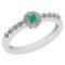 0.27 Ctw I2/I3 Emerald And Diamond 14K White Gold Ring