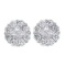 Diamond Clusters Flower Stud Earrings in 14k White Gold 1.00 ctw