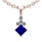 1.39 Ctw I2/I3 Blue Sapphire And Diamond 14K Rose Gold Pendant