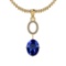 Certified 4.50 Ctw VS/SI1 Tanzanite And Diamond 14k Yellow Gold Victorian Style Necklace