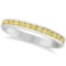Channel-Set Yellow Canary Diamond Ring Band 14k White Gold 0.50ctw