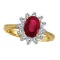 Lady Diana Oval Ruby and Diamond Ring 14k Yellow Gold 1.50 ctw