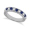 Antique style Diamond and Blue Sapphire Wedding Ring Platinum 1.05ctw
