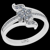 0.39 Ctw i2/i3 Diamond 14K White Gold Cluster Engagement Ring