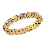 0.40 Ctw Diamond 14k Yellow Gold Filigree Band Ring