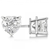 0.50ctw Heart-Cut Diamond Stud Earrings 14kt White Gold J-K, SI1-SI2