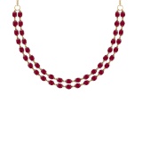 50.60 Ctw Ruby 14K Yellow Gold Double layer Necklace