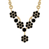 1.97 Ctw Treated fancy Black Diamond 14K Yellow Gold Pendant Necklace