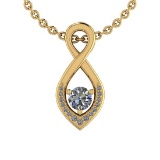 Certified 0.33 Ctw VS/SI1 Diamond 14K Yellow Gold Necklace
