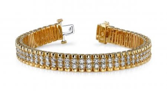 14K YELLOW GOLD 2 CTW G-H I1/I2 GRAND DOUBLE DIAMOND BRACELET