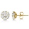 Diamond Flower Cluster Earrings in 14K Yellow Gold 1.20ctw