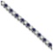 Round Blue Sapphire and Diamond Tennis Bracelet 14k White Gold 4.75ctw