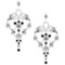 Certified 0.61 Ctw I2/I3 Treated Fancy Black And White Diamond 14K White Gold Victorian Style Earrin
