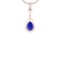 Certified 7.40 Ctw Tanzanite and Diamond I1/I2 14K Rose Gold Victorian Style Pendant