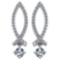 Certified .72 Ctw Diamond 14k White Gold Halo Dangling Earring VS-SI2