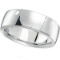 Mens Wedding Band Low Dome Comfort-Fit in platinum 7 mm
