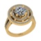 2.67 Ctw SI2/I1 Gia Certified Center Diamond 14K Yellow Gold Engagement Ring