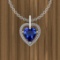 Certified 5.01 Ctw VS/SI1 Tanzanite And Diamond 14K White Gold Victorian Style Necklace