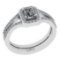 0.80 ctw GIA Certified Center StoneDiamond 14K White Gold Engagement Halo Ring