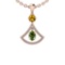 1.46 Ctw I2/I3 Green,Yellow Sapphire And Diamond 14K Rose Gold Pendant
