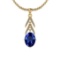 Certified 3.77 Ctw VS/SI1 Tanzanite And Diamond 14K Yellow Gold Vintage Style Necklace