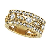 Antique style Style Eternity Diamond Anniversary Ring 18k Yellow Gold 2.08ctw