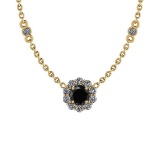 1.12 Ctw i2/i3 Treated Fancy Black and White Diamond 14K Yellow Gold Necklace