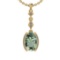 24.82 Ctw I2/I3 Green Amethyst And Diamond 10K Yellow Gold Pendant