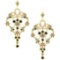 Certified 0.61 Ctw I2/I3 Treated Fancy Black And White Diamond 14K Yellow Gold Victorian Style Earri