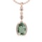 24.82 Ctw I2/I3 Green Amethyst And Diamond 10K Rose Gold Pendant