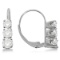 Three-Stone Leverback Diamond Earrings 14k White Gold 1.00ctw