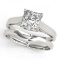 CERTIFIED 18KT WHITE GOLD 1.00 CTW J-K/VS-SI1 DIAMOND BRIDAL SET