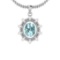 1.69 Ctw Aquamarine 14K White Gold Necklace