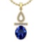 Certified 5.08 Ctw VS/SI1 Tanzanite And Diamond 14k Yellow Gold Victorian Style Necklace