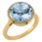 2.08 Ctw Blue Topaz And Diamond 14k Yellow Gold Engagement Ring