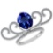 Certified 5.05 Ctw VS/SI1 Tanzanite and Diamond 14K White Gold Vintage Style Ring