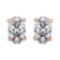 Certified 1.00 CTW Oval Diamond 14K Rose Gold Earring