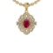 Certified 1.89 Ctw SI2/I1 Ruby And Diamond 14K Yellow Gold Vintage Style Necklace