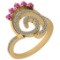 0.96 Ctw SI2/I1 Pink Sapphire And Diamond 14K Yellow Gold Entertiy Ring