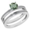 Certified 0.73 Ctw Green Amethyst And Diamond 18k White Gold Ring (G-H VS/SI1)
