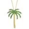 Tsavorite and Yellow Sapphire Palm Tree Necklace 14k Yellow Gold 0.30ctw