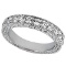 Antique style Style Pave Set Wedding Ring Band 14k White Gold 1.00ctw