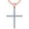 Certified 0.54 Ctw Aquamarine 14k Rose Gold Pendant