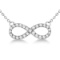 Twisted Infinity Diamond Pendant Necklace 14k White Gold 0.50ctw