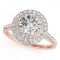 CERTIFIED 18K ROSE GOLD 1.30 CTW J-K/VS-SI1 DIAMOND HALO ENGAGEMENT RING