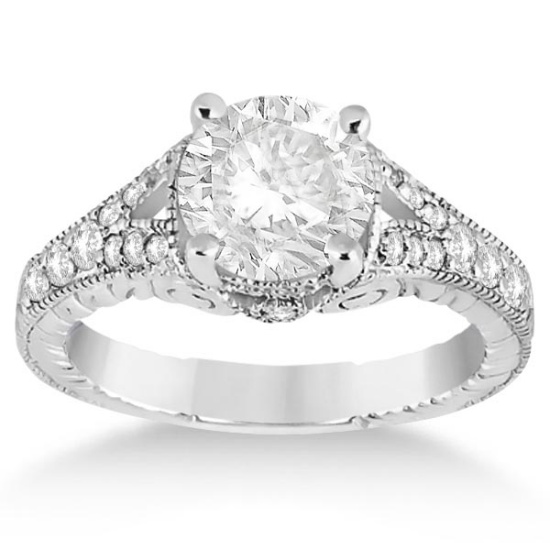 Antique style Style Art Deco Diamond Engagement Ring Platinum 1.33ctw