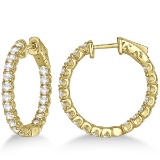 Medium Round Diamond Hoop Earrings 14k Yellow Gold 2.00ctw