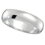 Dome Comfort Fit Wedding Ring Band platinum 5mm