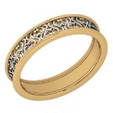 Stunning Filigree Engagement Band 18K Yellow And White Gold MADE IN ITALY